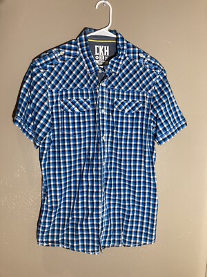 Clockhouse Denimite Button Down Short Sleeve Shirt Size EUR XL