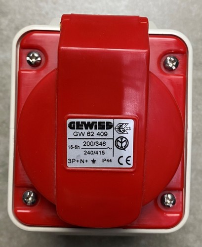 GEWISS GW62409 10° ANGLED SURFACE-MOUNTING SOCKET-OUTLET IP44 - 3P+N+E 16A 415V - Picture 2 of 9