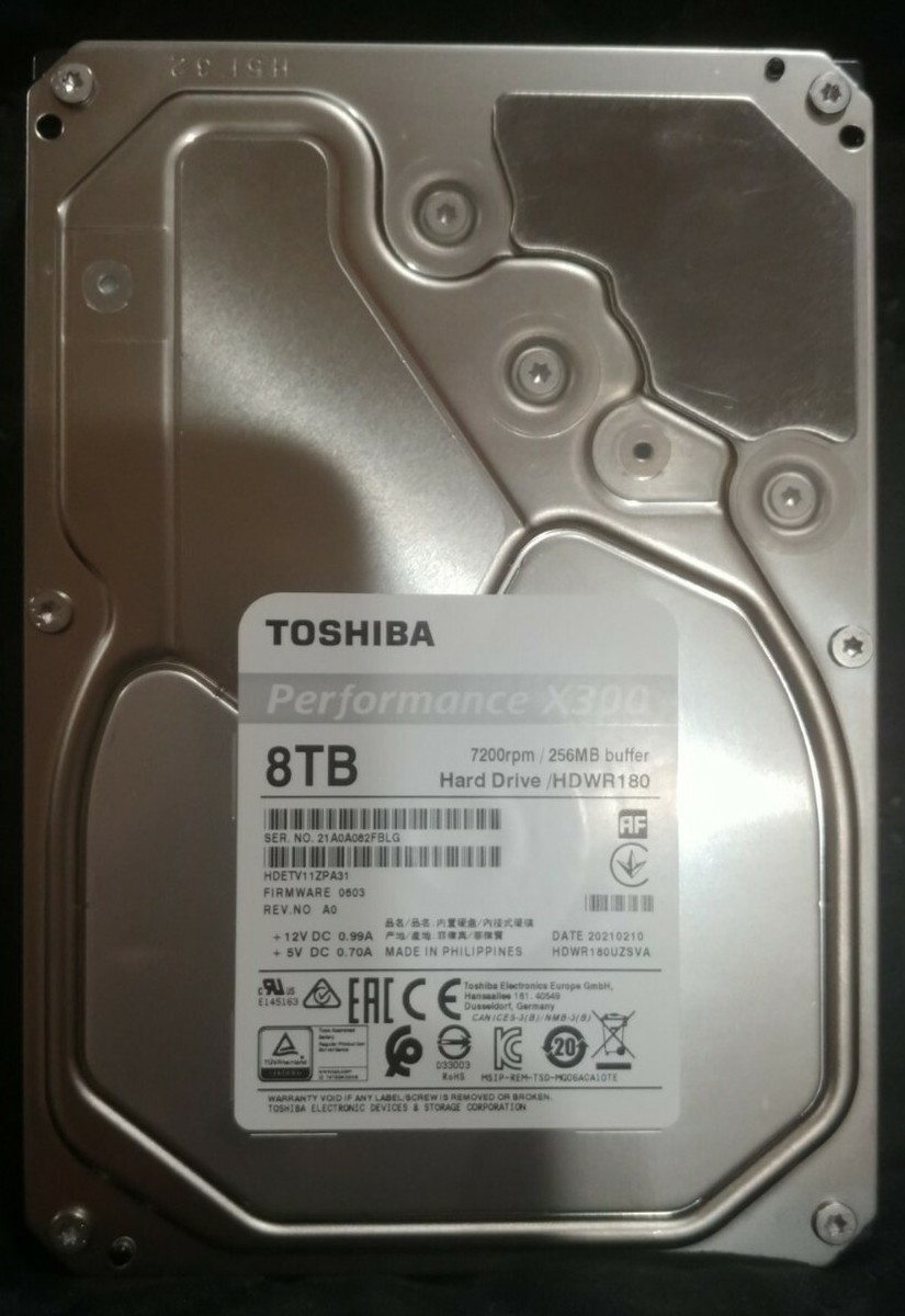 Toshiba Performance X300 8TB 7200rpm Hard Drive HDWR180UZSVA