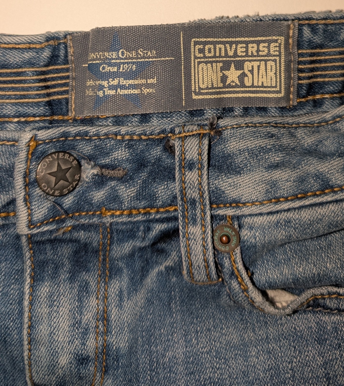 Vintage Converse One Star Women's Denim Jeans Size 4 Low Rise Flare Leg  - 29x30 thumbnail 5
