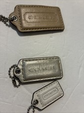 Lot Of 5 Coach Hang Tags Bag Charm Leather  Metal Fob Replacement