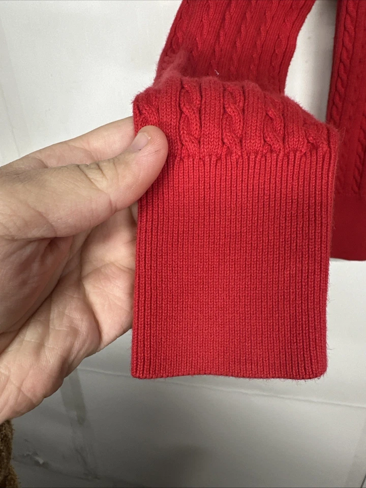 Cárdigan Ralph Lauren POLO Mini-Cable Tejido Algodón Niñas Talla Grande (12-14) Rojo Foto 3 de 4
