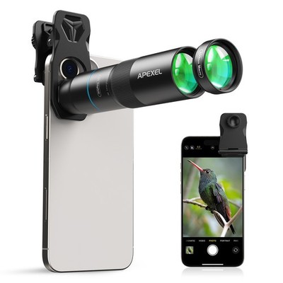 APEXEL 10X Telephoto Lens & 150mm Macro Lens, 2-in-1