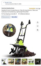 Motozappa Elettrica 14 Pollici Coltivatore 12 Ampere Motozappa a Filo per Giardinaggio, Giardino Ti