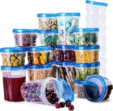RFAQK Freezer Storage Containers with Lids-12 Plastic 32 Oz Deli Containers with