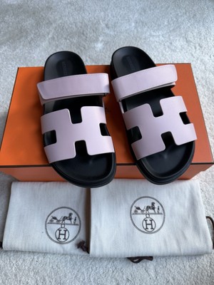 New Hermes Chypre Sandals Size 40 Rose Cancan