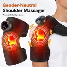 Electric Knee Massager Shoulder Brace with 5 Vibration Modes, 5 Heating Levels
