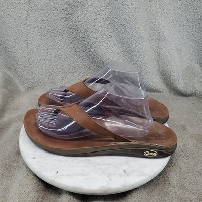 Chaco Shoes Womens Size 12 Playa Brown Leather Slip On Flip Flop Thong Sandals