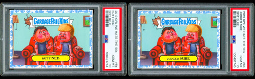 2019 Garbage Pail Kids 6a & 6b Sequential Beavis Butthead BLUE /99 Both PSA 10