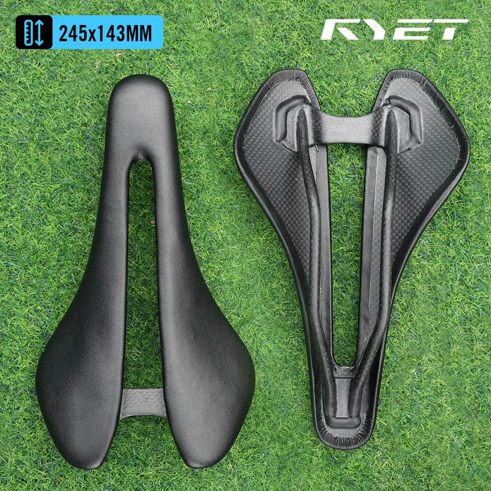 Full Carbon Saddle 81g,143mm Leather Top Carbon Railsfor Road MTB Gravel Bike 