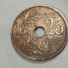 1913 Belgium 25 Centimes Coin - Copper-Nickel