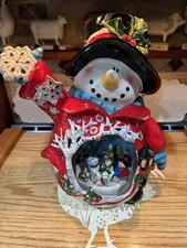 BLUE SKY CIRCLE OF FRIENDS SNOWMAN CANDLEHOLDER CHRISTMAS HEATHER GOLDMINC 16&rdquo;