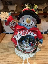 BLUE SKY CIRCLE OF FRIENDS SNOWMAN CANDLEHOLDER CHRISTMAS HEATHER GOLDMINC 16”