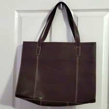 Wilson Leather Pelle Studio Brown Utility Functional Career Shoulder Tote Bag