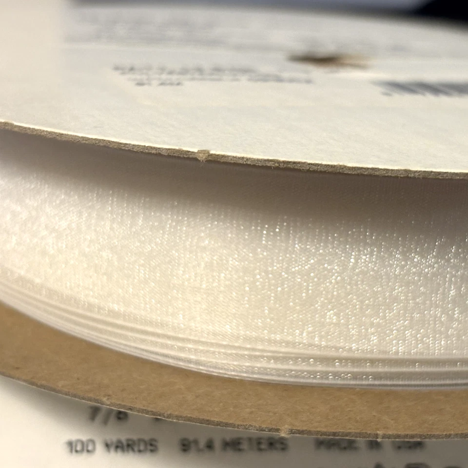 Lady Chiffon Ribbon 6756 Berwick Offray White 7/8" Sheer 100 yds Spool - Image 2 of 3