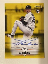 2025 Topps Stadium Club Ty Madden Auto Yellow Parallel #SCBA-TM -Soft Corner