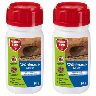 Protect Home Wühlmaus-Köder 2x 90 g Wühlmausköder Wühlmäuse Schermäuse Fraßköder