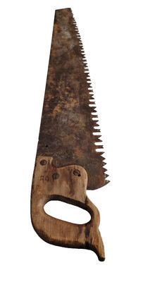 Vintage Superior Warranted One Man Crosscut Handsaw 33''Blade Barn Sale Find