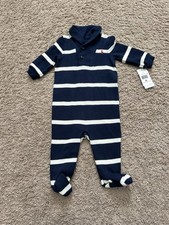 Ralph Lauren Baby  s Rugby Navy Stripe Footie Outfit Size 6M