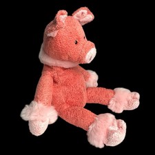 Russ Shammies Posie Pig Plush Pink Toy Bean Fur Trim Stuffed Animal