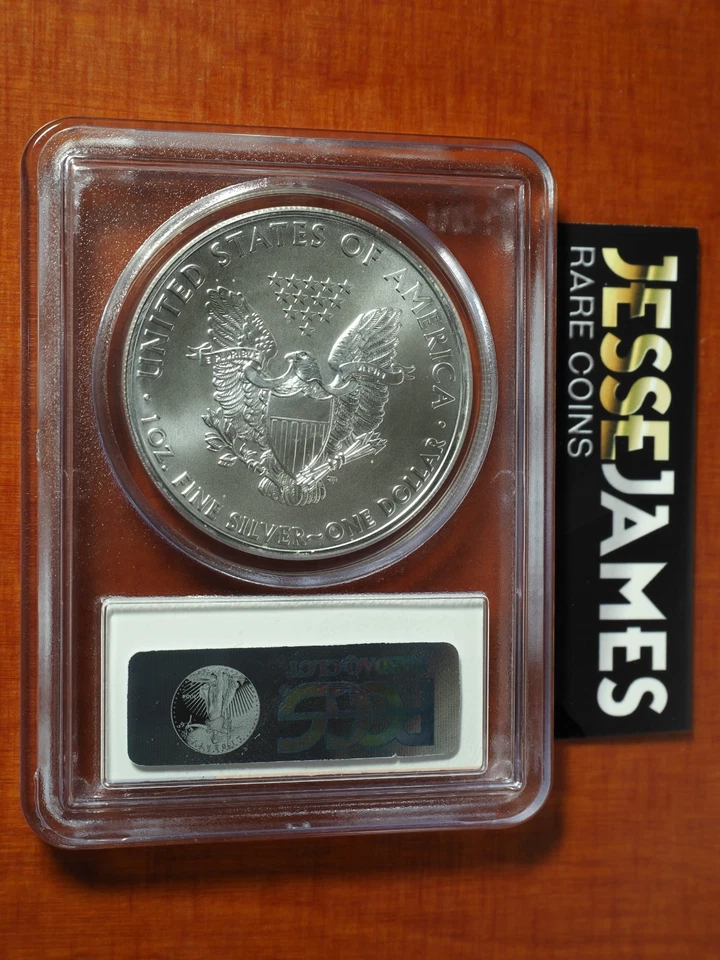 2011 (W) SILVER EAGLE PCGS MS69 STRUCK AT THE WEST POINT MINT FLAG LABEL - Image 2 of 2