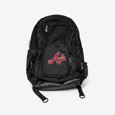 Mojo MLB Premium Laptop Backpack features an embroidered Atlanta Braves logo