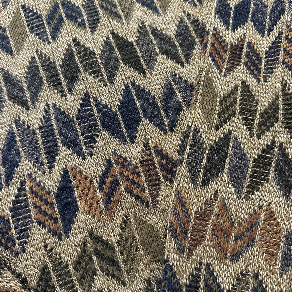 复古 80/90 年代爷爷/Cosby/Biggie/Coogie 风格几何男式毛衣 L — 第 3/4 张图片