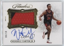 2019-20 Panini Flawless Horizontal Gold 6/10 Wendell Carter Jr Patch Auto 3d3