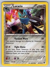 Lucario 63/124 Holo Rare Fates Collide Pokemon Damaged
