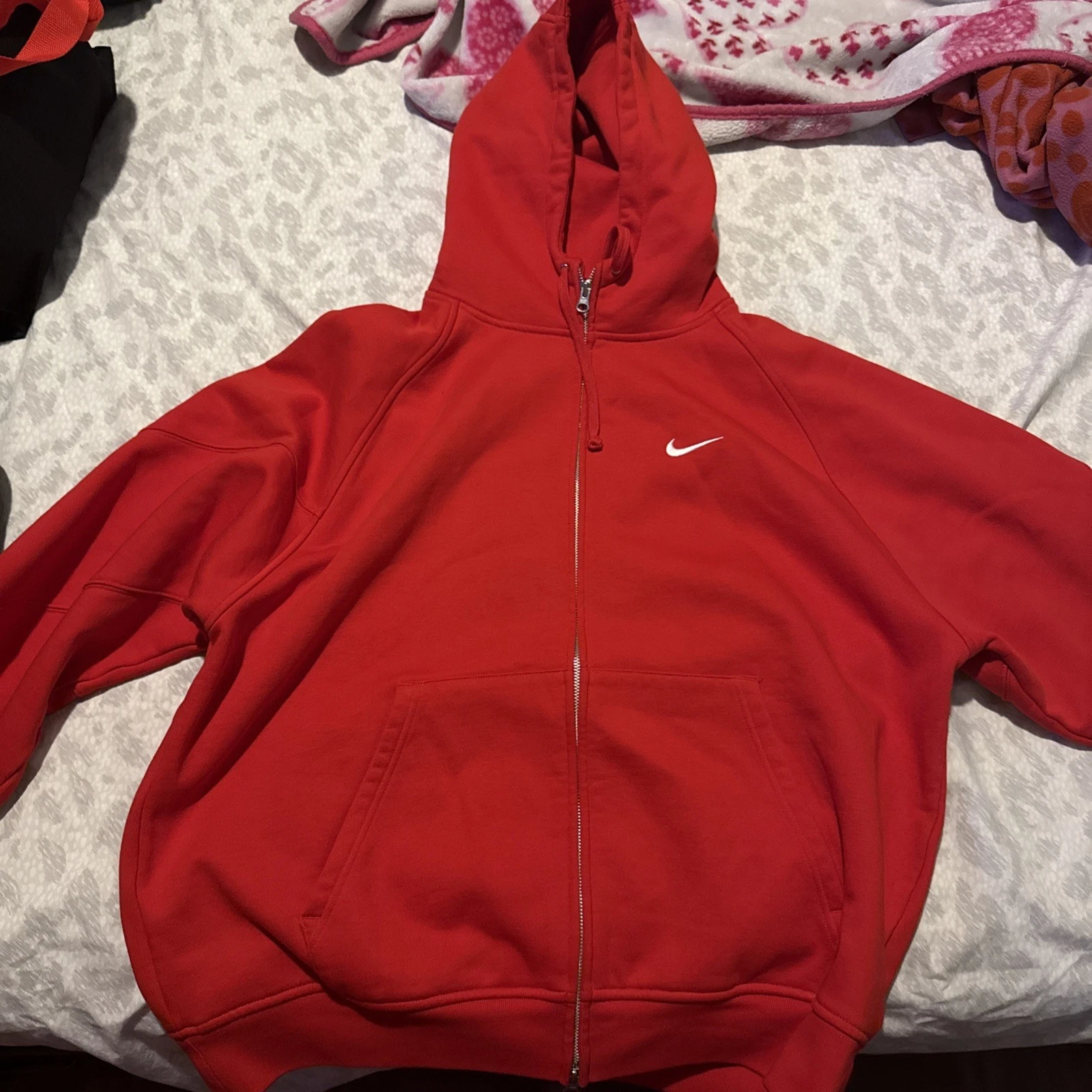 Sweat à capuche zippé rouge Supreme Nike d'occasion taille L ENVOI RAPIDE