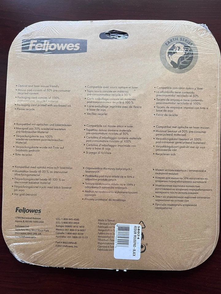 Fellowes Earth Series Mouse Pad Eco-Friendly Nonskid Durable Black - Image 2 of 4