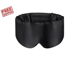 Elegant Adjustable Black Silk Sleep Mask - Breathable  Pressure-Free Comfort