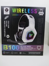 ONIKUMA B100 RGB Wireless/Wired/Bluetooth Gaming Headset Headphones w/ Mic White 5