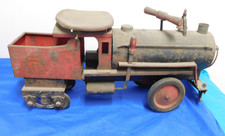 1930 Keystone Pressed Metal Ride On Steam Engine #6400