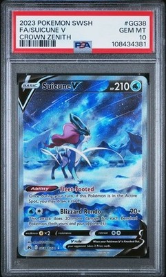 PSA 10 Suicune Raikou Entei V Crown Zenith GG36, 38, 41 SEQUENTIAL