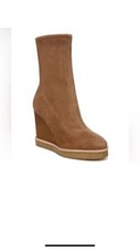 Veronica Beard Arlo Brown Suede Wedge Ankle Boots 8.5