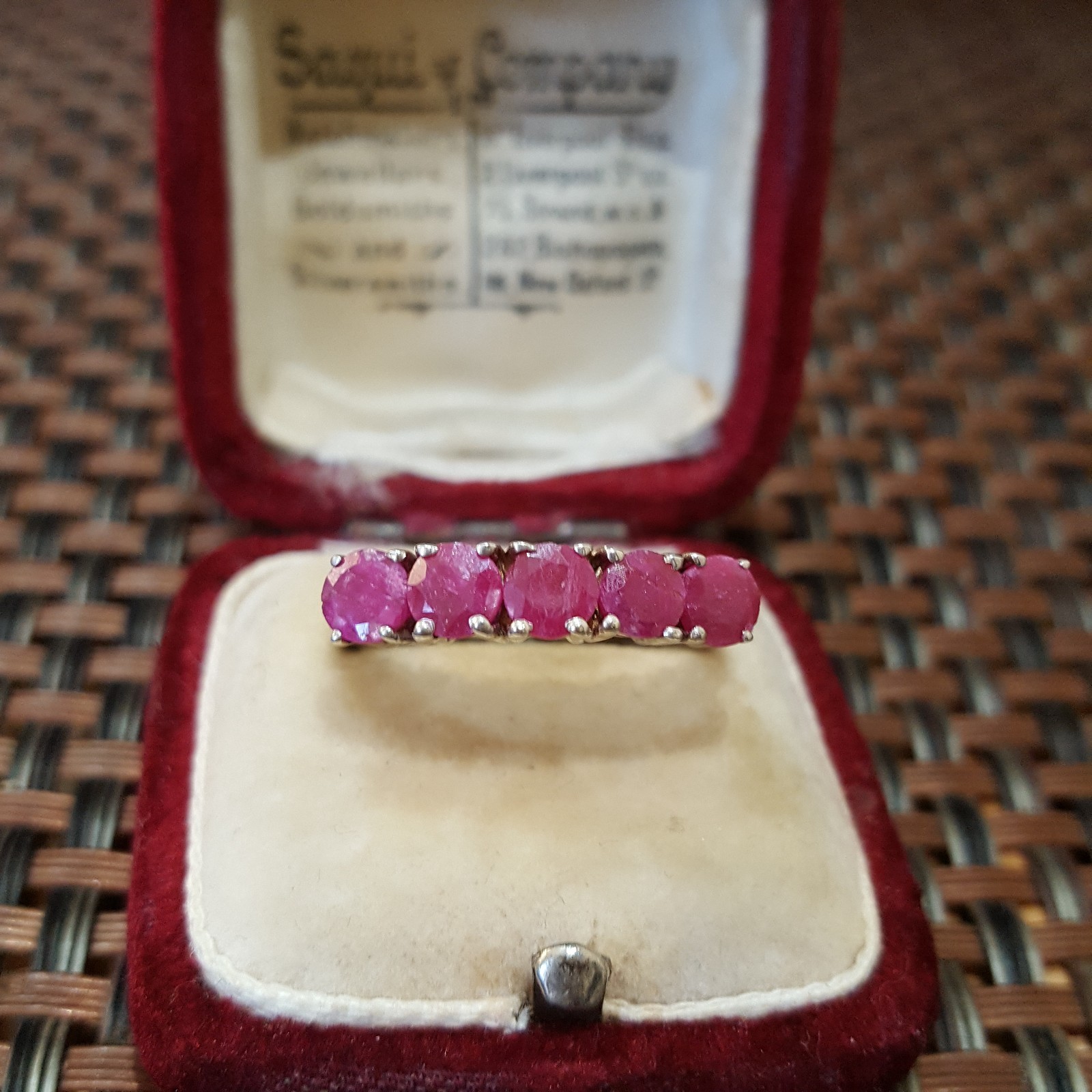 Sterling Silver Half Eternity Ring Ruby Gemstones… - image 2