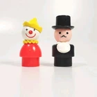 Vintage Fisher-Price Little People Circus Figures - Clown & Ringmaster Mustache