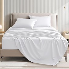 Queen Size 4 Piece Sheet Set - Comfy Breathable Cooling Bed Sheets Set, Soft...