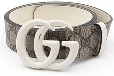 Gucci Gg Monogram Supreme Canvas Belt With White Gg Buckle Size 95/38 Eb126orxdu