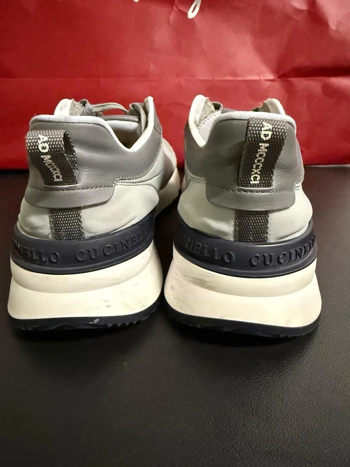 Brunello Cucinelli Zapatillas Hombre Gamuza Malla Deporte Vestido Informal Zapatos 10.5 $1280 Foto 4 de 4