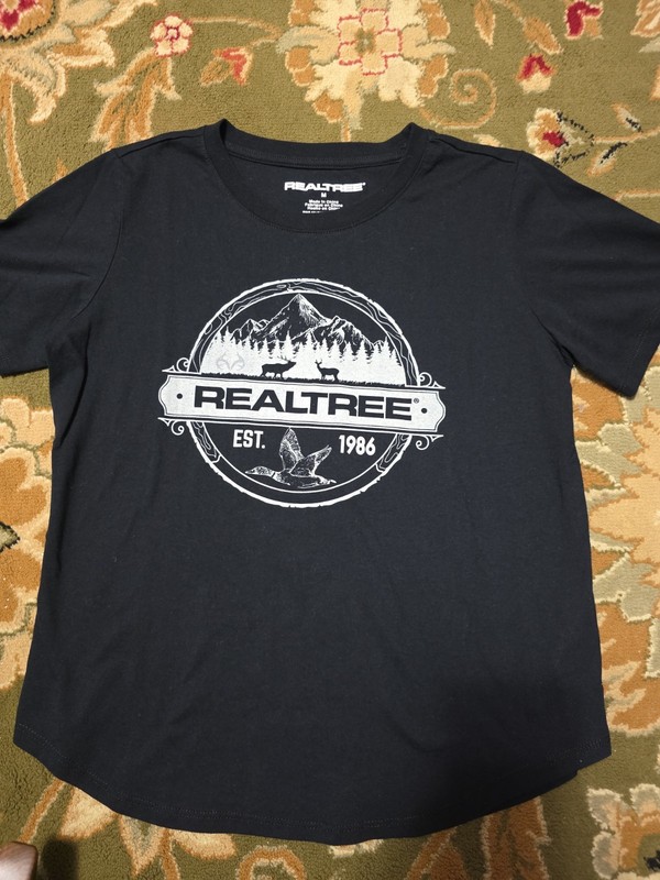 Mens Sz Medium Realtree Black Tshirt