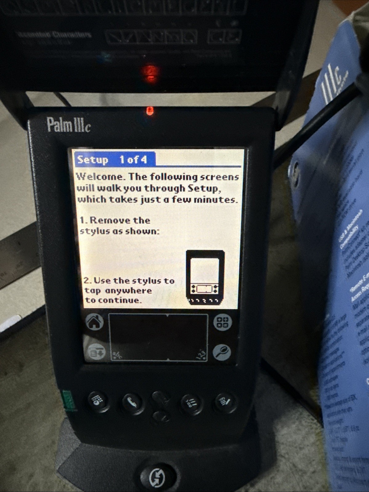 Palm IIIc PDA with Cradle - Charger/Power Adapter - Stylus - Carton - Manual