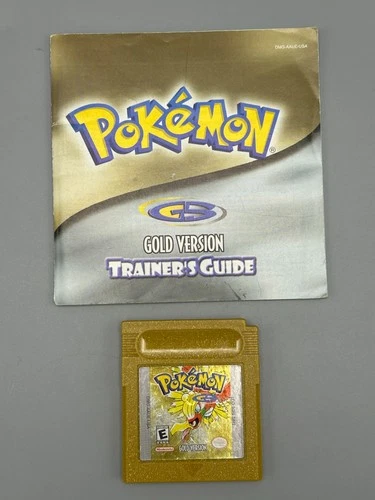 Pokemon Gold Version GBC Authentic Cartridge + Manual Insert Untested