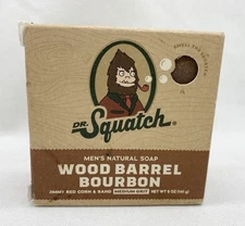 1 Dr. Squatch Mens Natural Soap Wood Barrel Bourbon Medium Grit Smells So Good!