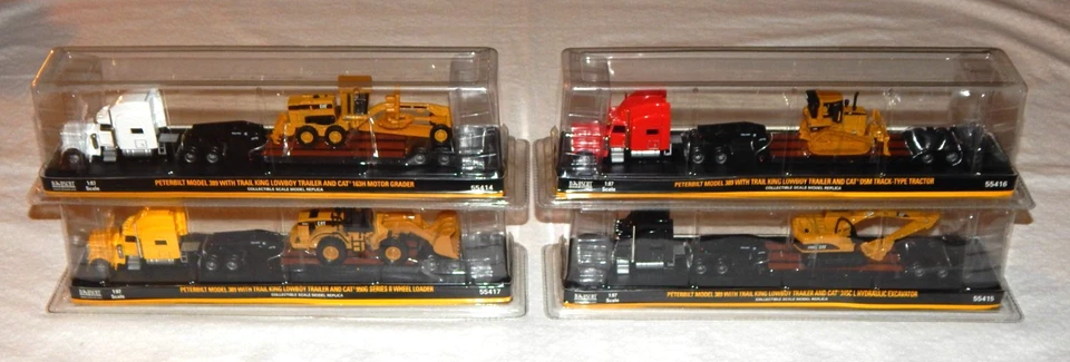 NORSCOT Peterbilt Model 389 w/Trail King Lowboy Trailer & CAT ~ Lot of 4 ~ NEW - Image 2 of 4