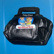 1980s Vintage Fisher Price Medical Kit Doctor or Nurse Bag Play Set