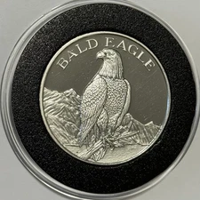 Bald Eagle Wildlife Series Proof Coin 2 Troy Oz .999 Fine Silver Round Art Medal