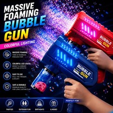 Kids Bubble Gun Toy Automatic Bubble Machine Glowing Outdoor Party Toy