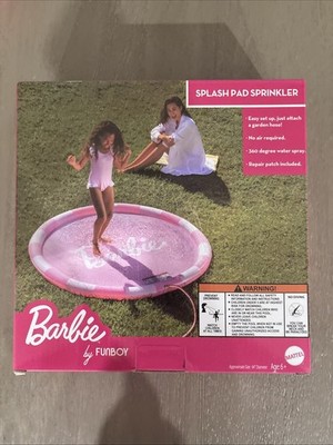 Barbie by Funboy Splash Pad Sprinkler 64  Outdoor Water Play Mat